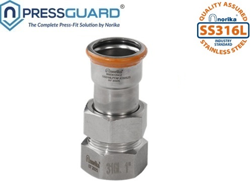 Stainless Steel 316L Press Fit Female Joint Connector